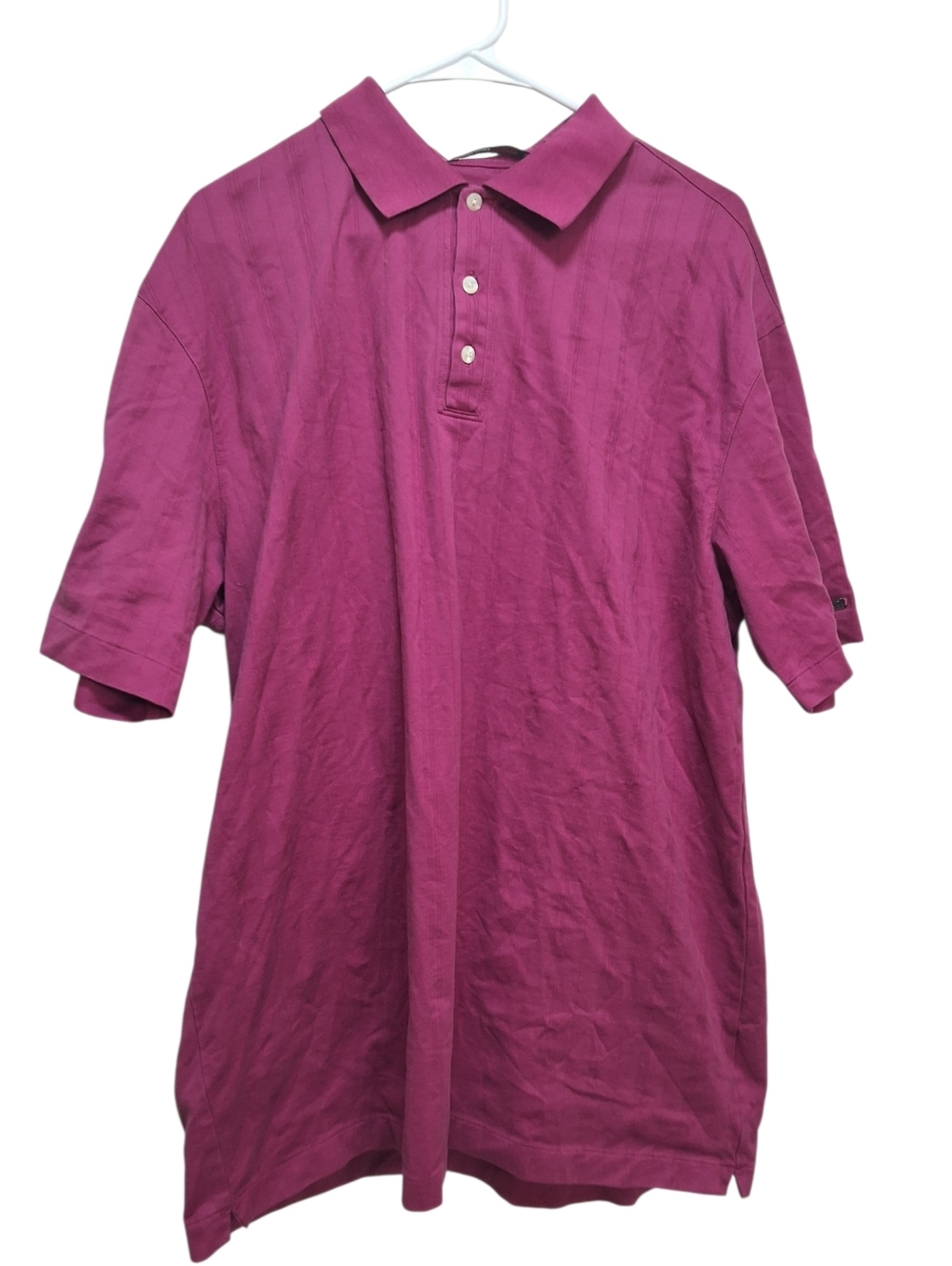 Nike Tiger Woods Collection Magenta Pink Stripe Golf Polo Shirt XL